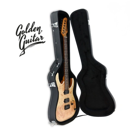 Gitara elektryczna superstrat- zestaw z futerałem -Golden Guitar naturalny