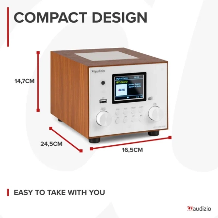 Radio Audizio Vieste DAB+ z subwooferem, białe