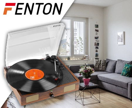 Gramofon RP106W Fenton głośniki USB brązowy