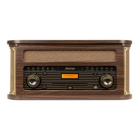 Gramofon Memphis Fenton BT CD DAB+ FM USB brązowy