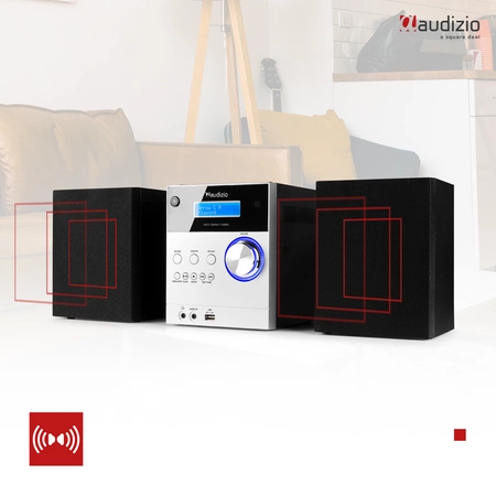 Mikrowieża Metz HiFi DAB FM CD BT Aluminium Audizio