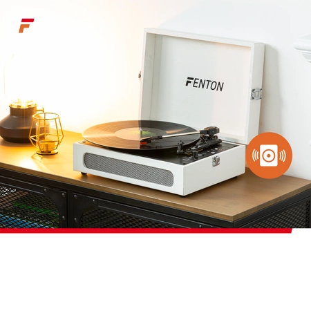 Gramofon w walizce RP118F Fenton wejście/wyjście BT beżowy