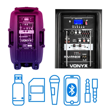 Kolumna mobilna z mikrofonami Vonyx SPJ-PA912