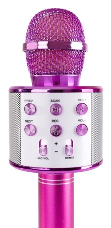 Mikrofon karaoke z głośnikami BT MP3 MAX KM01 różowy