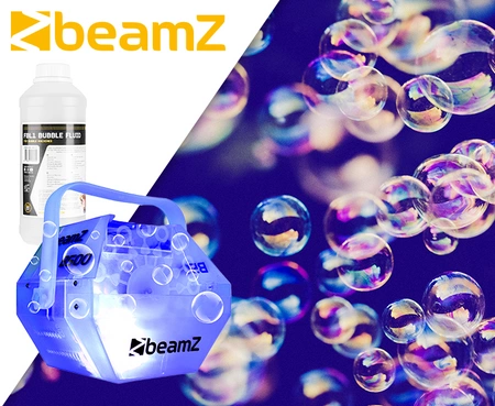 Zestaw: Wytwornica baniek LED RGB B500 BeamZ+ płyn do baniek 1l