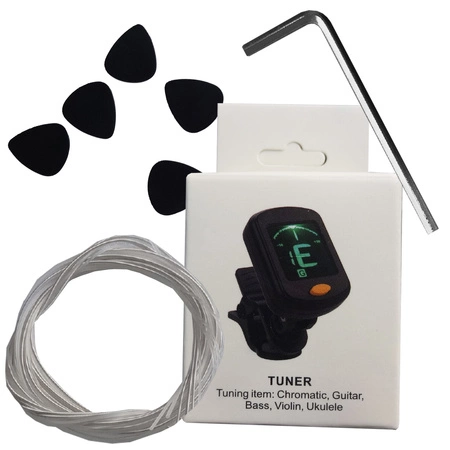 Zestaw: Gitara klasyczna 4/4 39" kolor naturalny GKS39NAT Golden Guitar+ pokrowiec tuner struny kostki