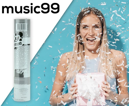 Tuba - wyrzutnia konfetti 20 cm - kolor biały