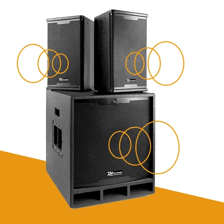 Zestaw nagłośnieniowy ComboSet 1800W subwoofer 18''18'' 2x kolumna 10" Power Dynamics