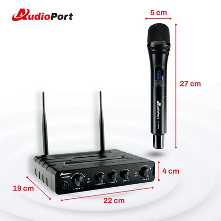 Zestaw mikrofonów bezprzewodowych doręcznych UHF+ stacja Audioport SU-750HH