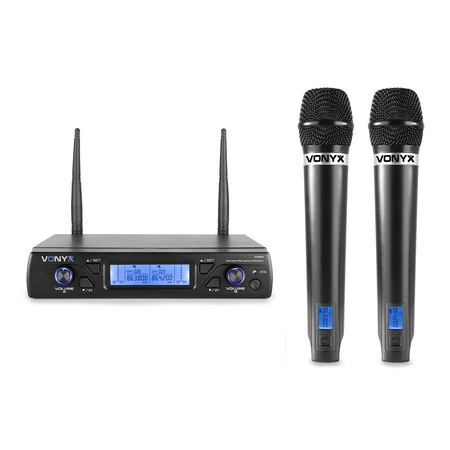 Zestaw czarnych głośników naściennych 12 x 4" BC40V z zestawem mikrofonów bezprzewodowych