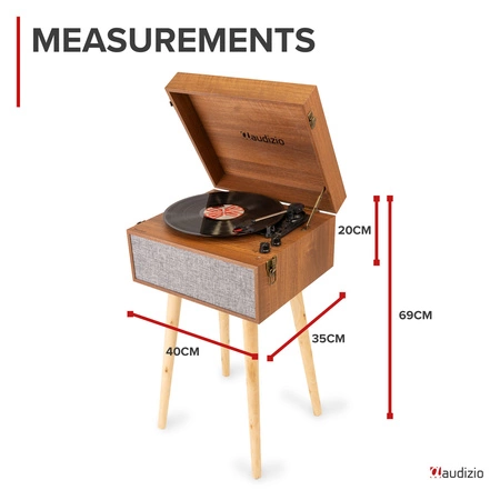 Gramofon RETRO stojący ze zdejmowanymi nogami Audizio Fremont BT