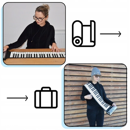 Keyboard elastyczny 61 klawiszy MIDI zwijana klawiatura