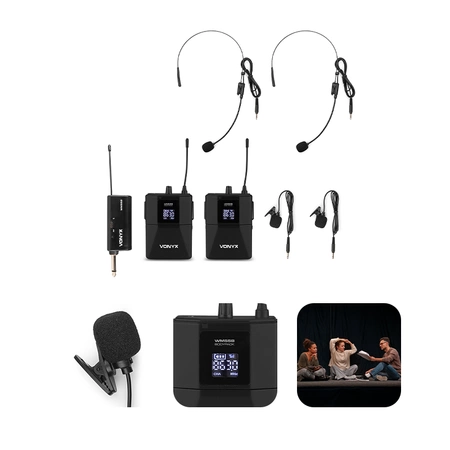 Zestaw Bezprzewodowych mikrofonów Bodypack P&P UHF WM552B Vonyx