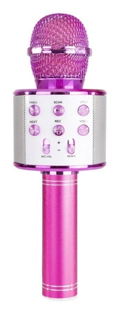 Mikrofon karaoke z głośnikami BT MP3 MAX KM01 różowy