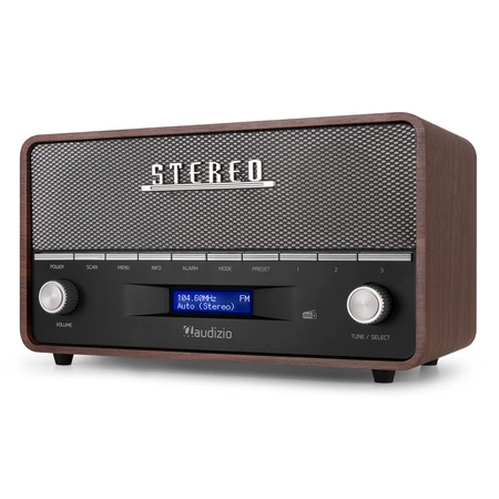 Przenośne radio stereo z budzikiem Audizio Corno DAB+ FM BT szary