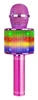 Mikrofon karaoke z głośnikami BT MP3 efekt LED różowy