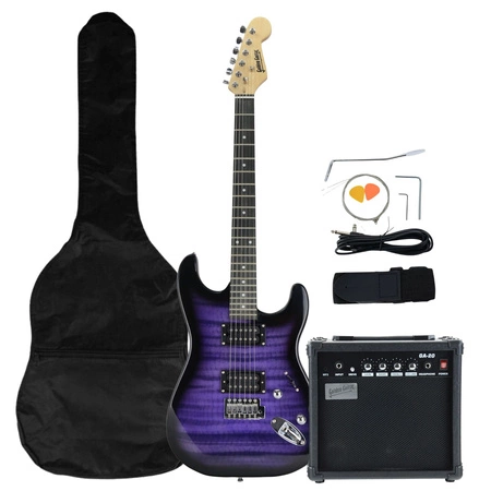 Gitara elektryczna - kompletny zestaw -Golden Guitar STEG-35 Ciemny Fiolet