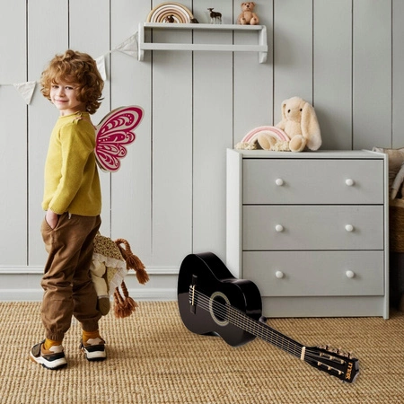 Gitara klasyczna 1/4 dla dziecka czarna SoloArt Max+ akcesoria