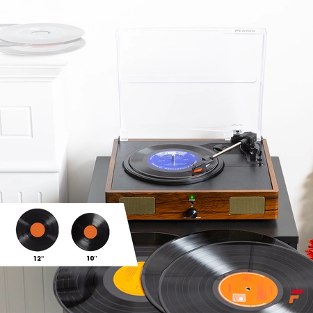 Gramofon RP106W Fenton głośniki USB brązowy