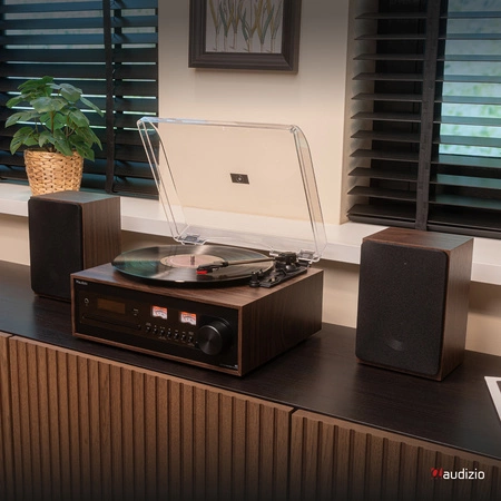 Gramofon retro Boston CD USB radio DAB głośniki Audizio