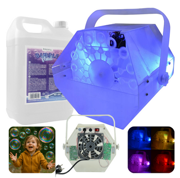 Zestaw: wytwornica baniek LED RGB LBM10-Clear + płyn 5 l
