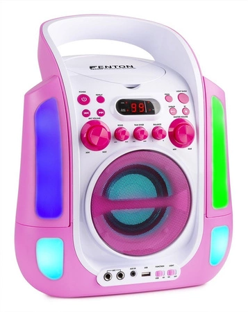 Karaoke system z CD i 2 mikrofonami SBS30P różowy