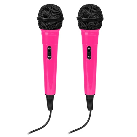 Głośnik bluetooth karaoke z półkulą LED 15W BT 2 mikrofony Fenton różowy