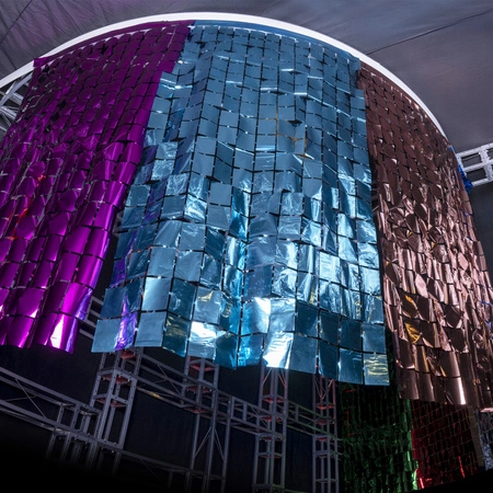 Kurtyna foliowa dekoracyjna - różowo-złota