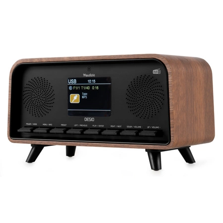Radio DAB+ i FM w stylu retro Desio ciemne drewno Audizio