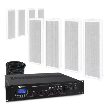 System zewnętrznych głośników 8 x OCS3 30W 100V IPX4 z wzmacniaczem PRM360