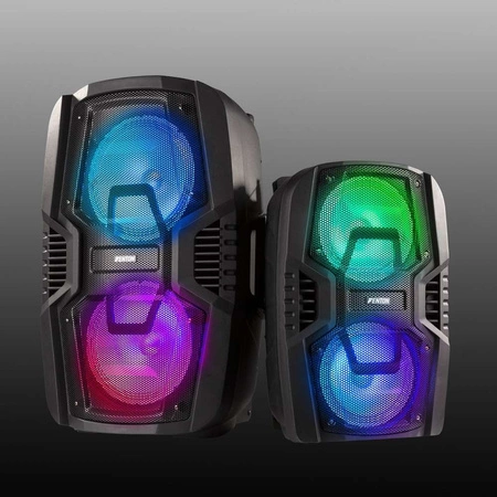 Głośnik mobilny Fenton 2x 10" FT210LED, zestaw karaoke z Bluetooth - 700W