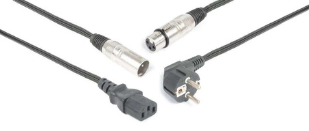 CX02-15 Kabel audio COMBI SHUKO XLR F / IEC F - XLR M. 15m PD Connex