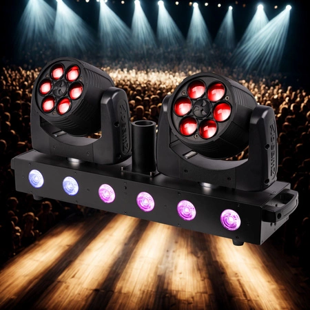 Belka LEDz dwiema głowami ruchomymi FUZE Wash Beamz