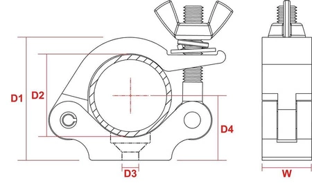 Półzłącze slimline BeamZ BC50B-200 do 200kg - Czarne