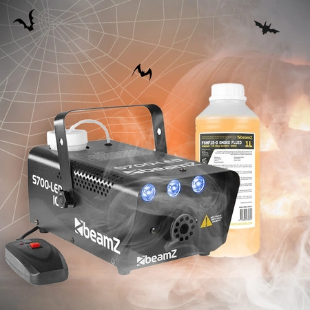 ZESTAW Wytwornica dymu z efektem LED BeamZ S700LED + Płyn
