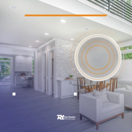 Nagłośnienie sufitowe do siłowni 2xgłośnik sufitowy 8' 100V + wzmacniacz + okablowanie