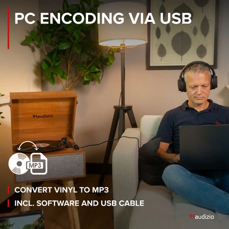 Gramofon RETRO stojący ze zdejmowanymi nogami Audizio Fremont BT