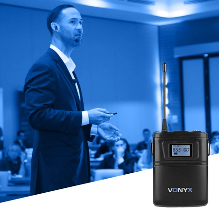 Zestaw mikrofonowy bezprzewodowy 2x bodypack UHF Vonyx WM62B