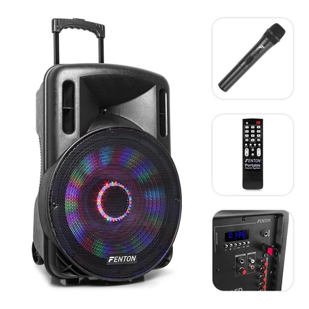 Kolumna mobilna z mikrofonem Fenton FT15LED 15" 800W