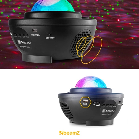 Półkula Projektor z głośnikiem SkyNight BT IRC R/G pilot Beamz