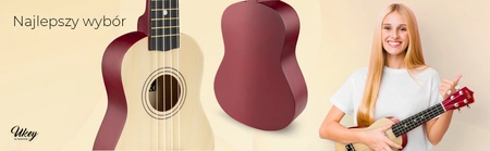 Zestaw: Ukulele sopranowe Max UKEY naturalne+ tuner dwie kostki struny pokrowiec