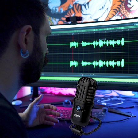 Mikrofon USB sPodcaster Go RELOOP+ Kabina akustyczna MRF30 Vonyx