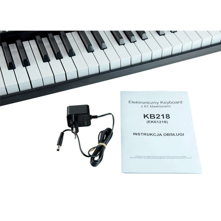 Zestaw: Keyboard 61 klawiszy bateryjno-sieciowy+ podwójny statyw pod keyboard