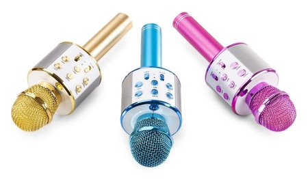 Mikrofon karaoke z głośnikami BT MP3 MAX KM01 różowy