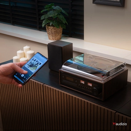 Gramofon retro Boston CD USB radio DAB głośniki Audizio