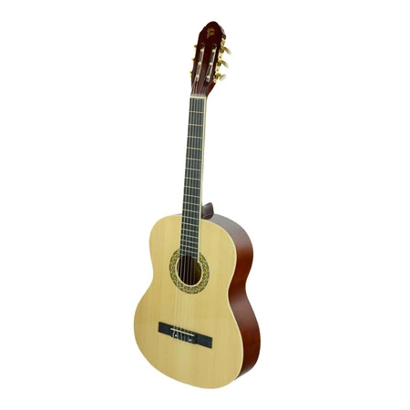 Zestaw: Gitara klasyczna naturalna 4/4 39" Golden Guitar+ pokrowiec tuner struny kostki+ 2x statyw+ podnóżek