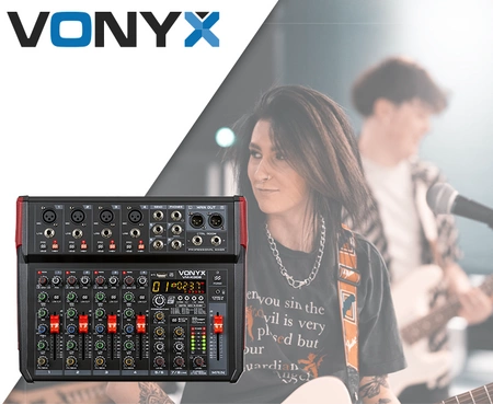 Mikser muzyczny 8-kanałowy REC BT DSP USB VM-KG08 Vonyx