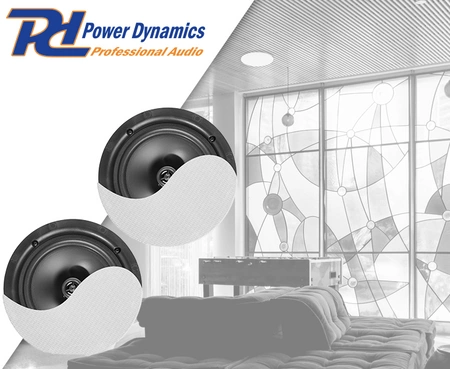 Zestaw 2 głośników sufitowych Power Dynamics NCBT6 z Bluetooth 6,5" 60W białe