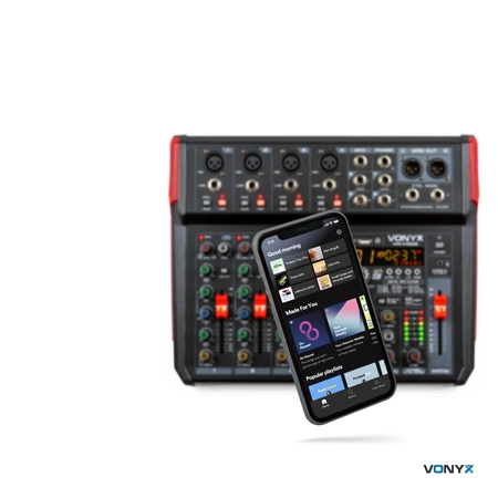 Mikser muzyczny 8-kanałowy REC BT DSP USB VM-KG08 Vonyx