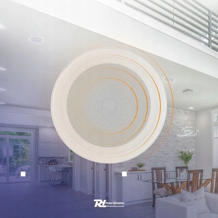 Zestaw sufitowy do domu biura: wzmacniacz 2x 25W 2x głośnik sufitowy pasywny+ okablowanie